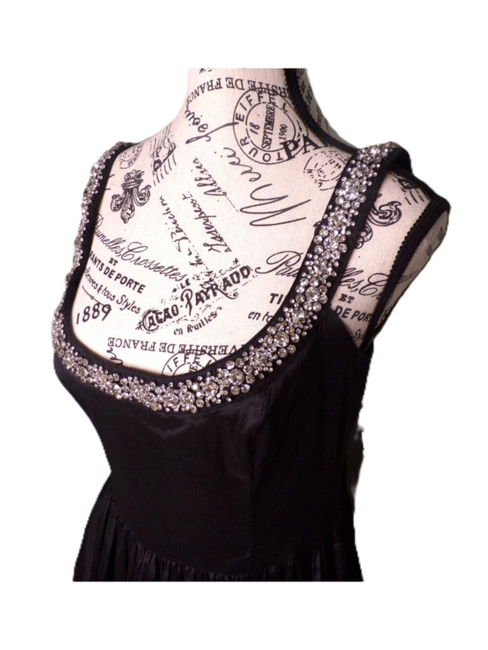 🆕HUTCH Ericha Satin Rhinestone Maxi Dress Gown 8 - Picture 8 of 16